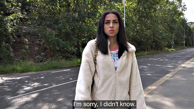 Special discount for inked taxi babe getting banged in car outdoors