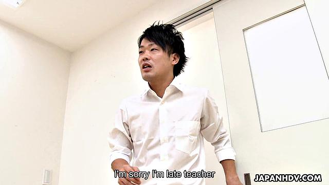 Naughty teacher Riko Miyase is fucking her handsome student