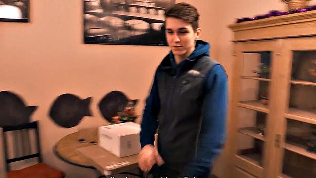 Str8 food delivery stud assfucked in POV to cumshot