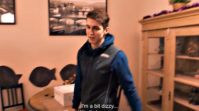 Str8 food delivery stud assfucked in POV to cumshot