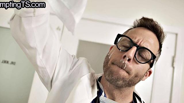 Asian Trans patient fucks doctor after sucking cock