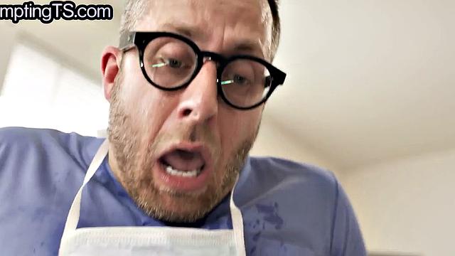 Asian Trans patient fucks doctor after sucking cock