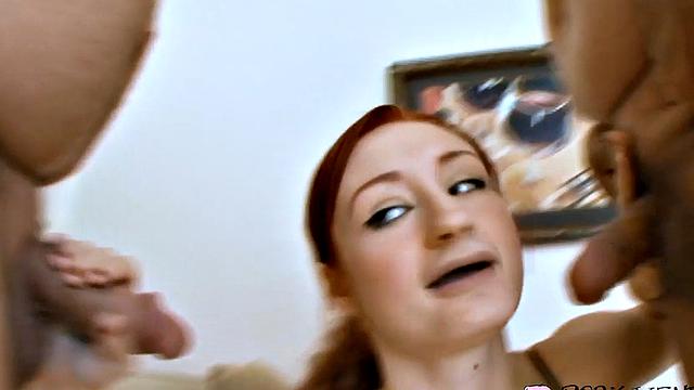 Dirty 21yo drilled hardcore by big dick in 3some