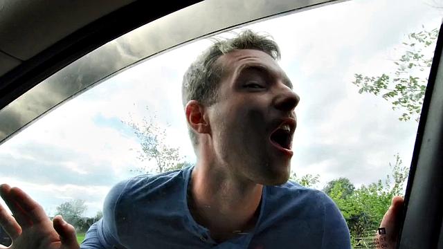 Tattooed gay stud after BJ fucks his BF in the asshole outdoors