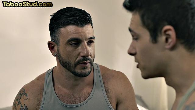 Naughty stud assfucked by muscled man