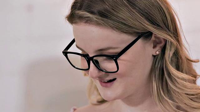 Busty babe deepthroats during doggystyle and cowgirl