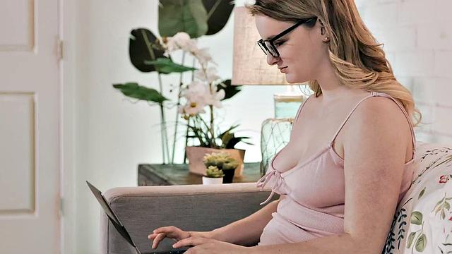 Busty babe deepthroats during doggystyle and cowgirl