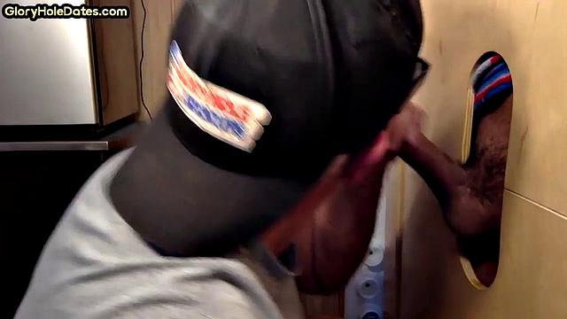 Gloryhole DILF fucked in asshole at home after BJ