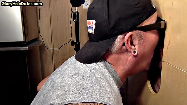 Gloryhole DILF fucked in asshole at home after BJ