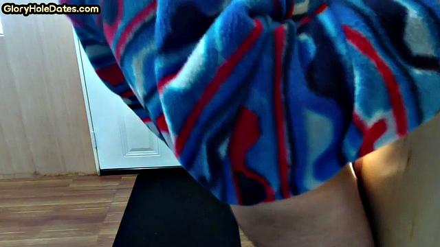 Gloryhole DILF fucked in asshole at home after BJ