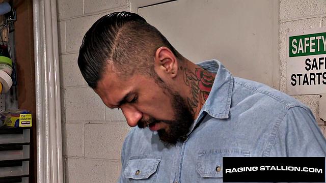 RagingStallion - Tatted Hairy Hunk Gives Facial To Handyman