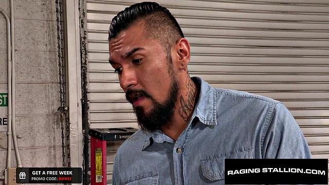 RagingStallion - Tatted Hairy Hunk Gives Facial To Handyman