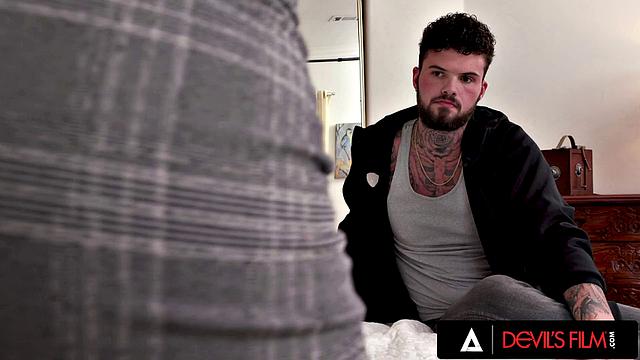 DEVILS FILM - Stunning Trans Emma Rose Gets Tight Ass Plumbed Before Getting Cum in Mouth