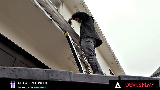 DEVILS FILM - Stunning Trans Emma Rose Gets Tight Ass Plumbed Before Getting Cum in Mouth