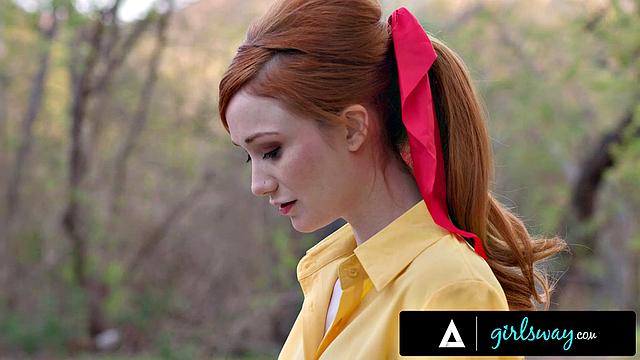 GIRLSWAY - Petite 18 yo Campers Lana Smalls & Scarlet Skies SCISSOR Without Getting Caught!