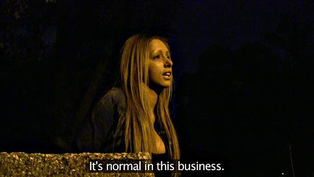 Brunette's Big Tits Make Him Horny