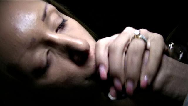 Brunette's Big Tits Make Him Horny