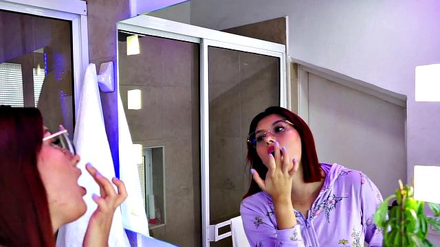 Sexy latina teen toying her hot pussy