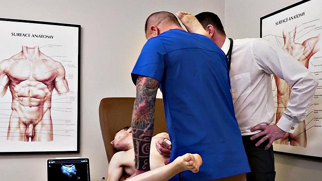 Tiny twink fucked during doctor's ultrasound check by hunk