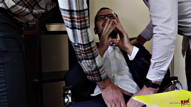 Bareback Office Threesome - Valentin Petrov, Kyle Hart & Chad Hammer