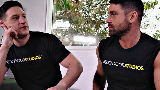 Sturdy top raw drills hunk in doggystyle