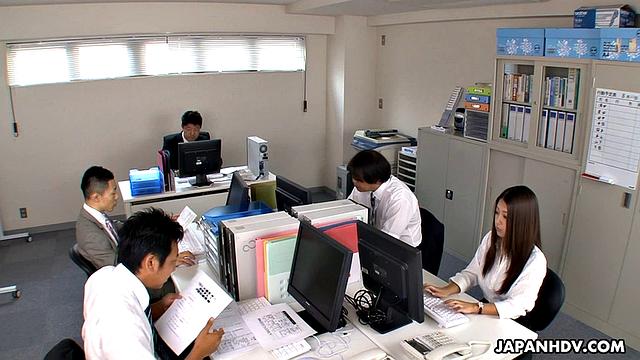 Satomi Suzuki is the sexy pffice lady all staff like to fuck