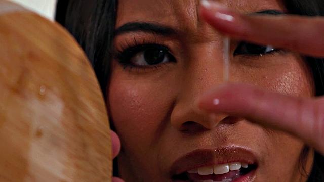 NURU MASSAGE - Cute Ebony Ameena Green Gives Her First NURU And It's VERY Naughty SUBTITLES