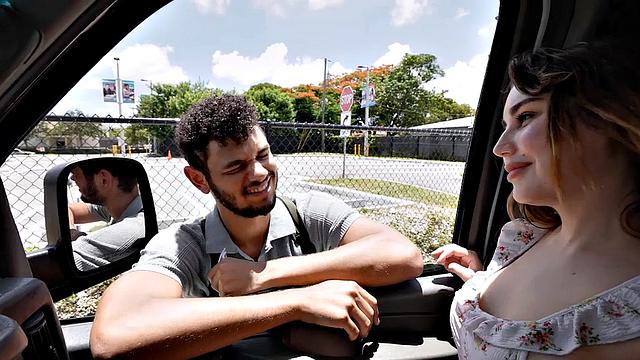 Picked up stud bangs gay ass in outdoor van for cash