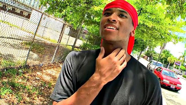 Raw interracial bareback with skinny Nubian bottom on public beach