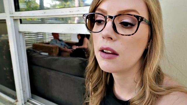 Cheated blonde shares hubby with babe in kinky trio