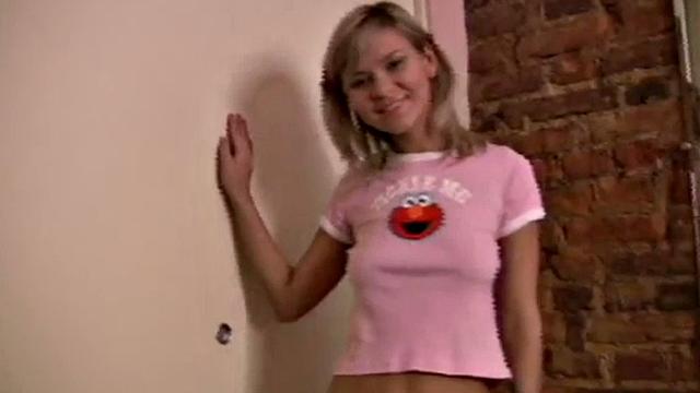 Leggy solo teen babe strips off and masturbates