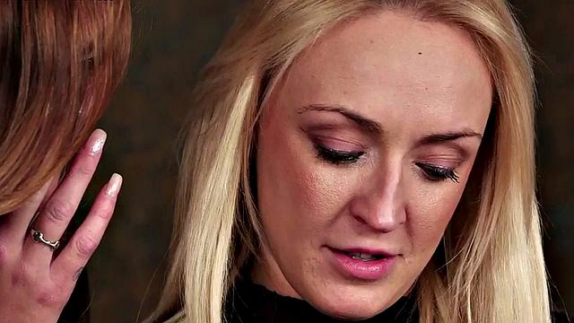 CFNM British femdom babes jerk cock in group