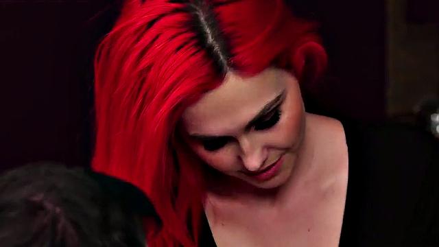 CFNM British femdom babes jerk cock in group