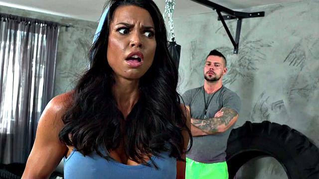 Gym analfucked stunning bae gets titfucked by her trainer