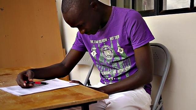 Ebony twink from Africa jerks his pecker solo