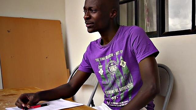 Ebony twink from Africa jerks his pecker solo