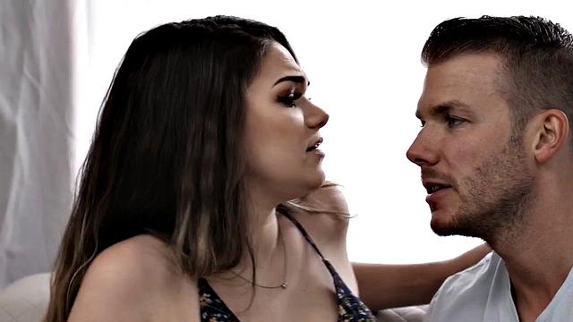 Cockhungry babysitter banged on the couch in passionate affair