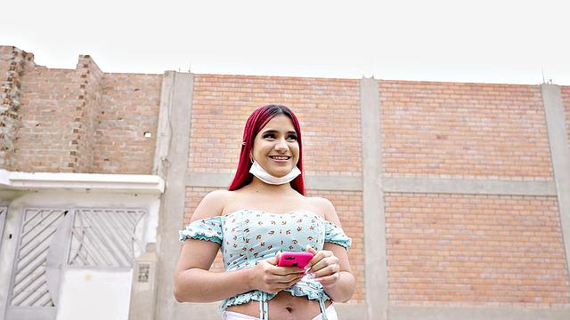 Rosario's lactating boobs get caught as she gets drilled in denim jeans and high heels