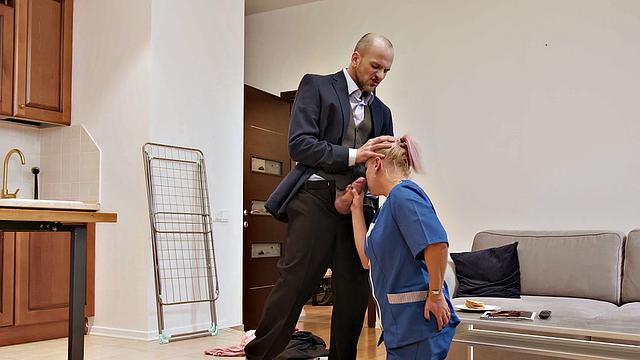 MATURE4K. Boss dissatisfied with work penetrates mature maid