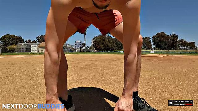 Tatted Baseball Player has Hole Batted By Jock - Blain O'Connor, Collin Merp - NextDoorBuddies
