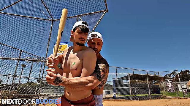 Tatted Baseball Player has Hole Batted By Jock - Blain O'Connor, Collin Merp - NextDoorBuddies