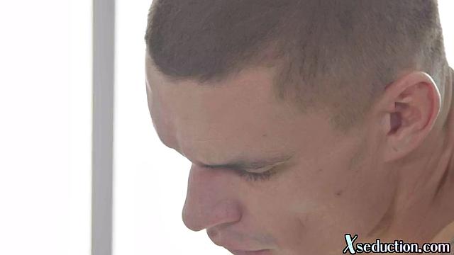 Oiled cutie destroyed by masseur