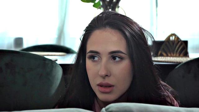 A tattooed brunette beg for ATM BJ & assfucking from BF in shorts