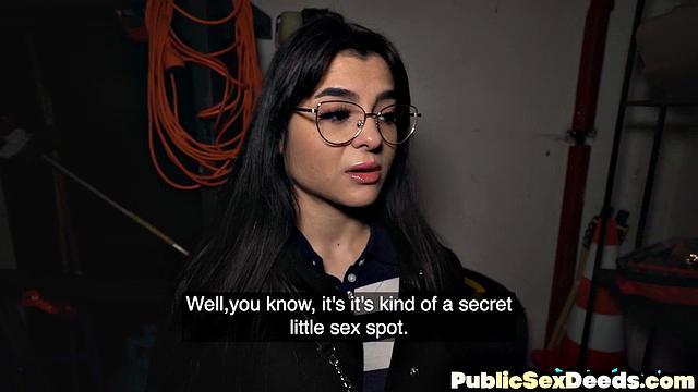 Nerdy PAWG picked up and rides cock