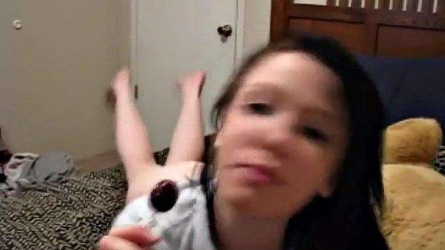 Sexy teen half naked sucking on a lollipop