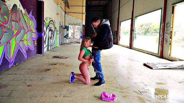 Sweet Russian teen Daniella Margot gets pounded by Spanish stud outdoors