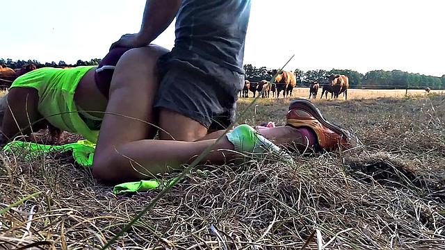 Jogger Girl Fucked and Showered in the Forest