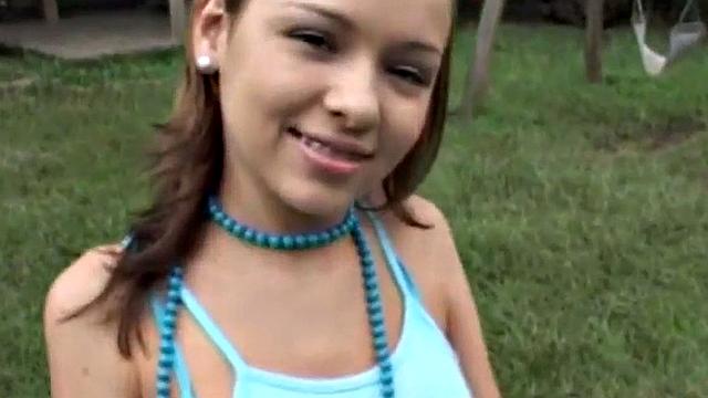 Perky teen enjoying solo pussy play