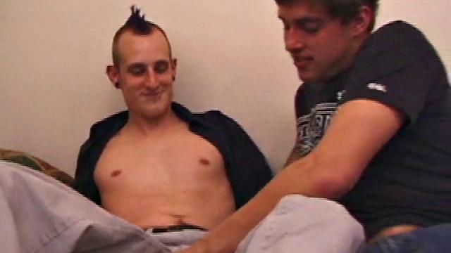 Gunner Raines rubs his cock thru his shorts, and then releases a growing boner. A sex toy plugs up Gunner's butthole. The added anal stimulation has the young man pumping a warm load onto his stomach.