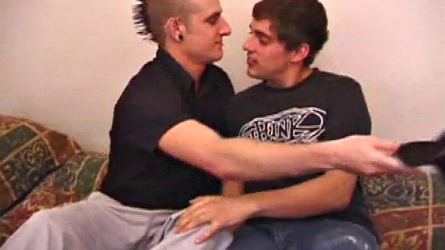 Gunner Raines rubs his cock thru his shorts, and then releases a growing boner. A sex toy plugs up Gunner's butthole. The added anal stimulation has the young man pumping a warm load onto his stomach.